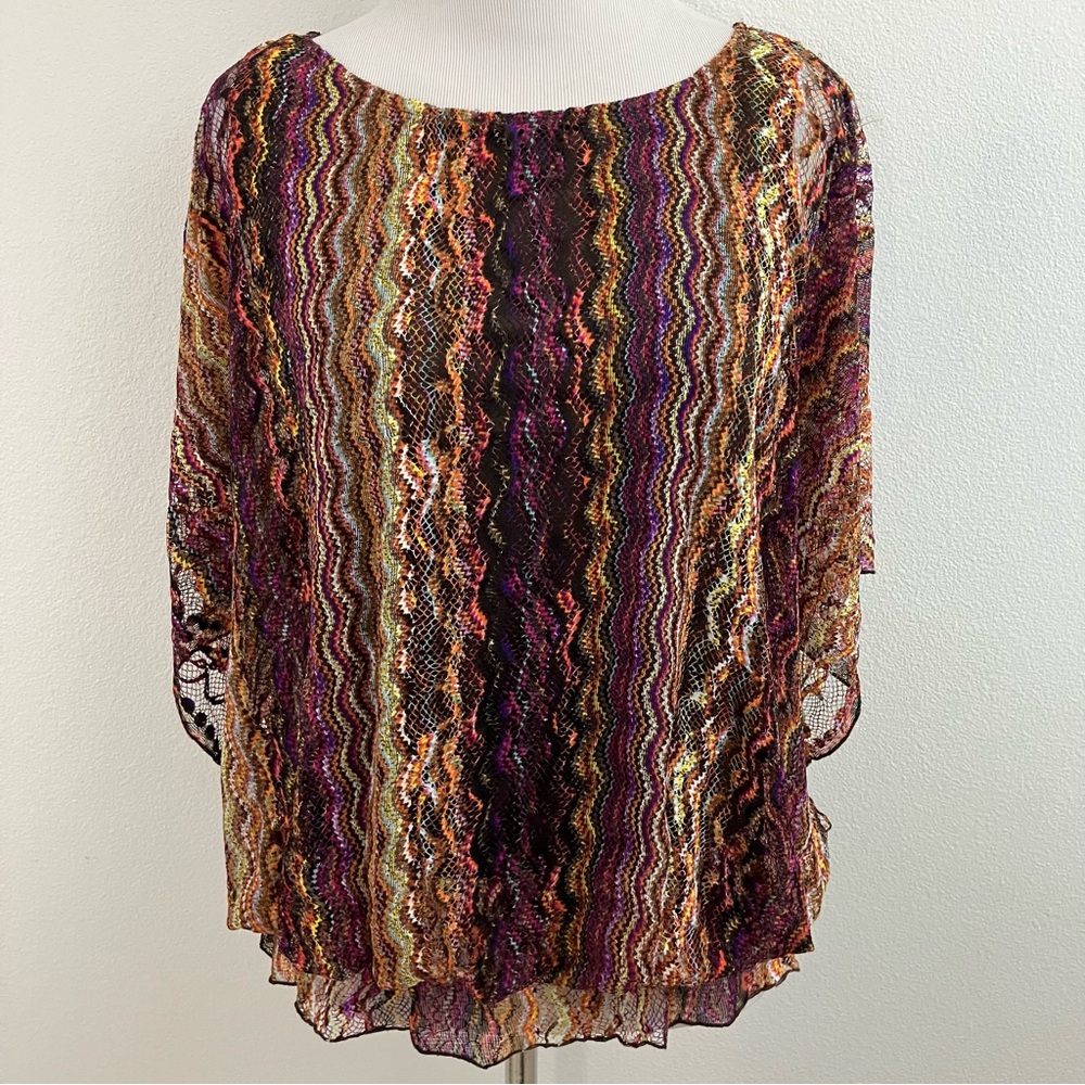 Multi Color Chevron Lace Top - Picture 6 of 14
